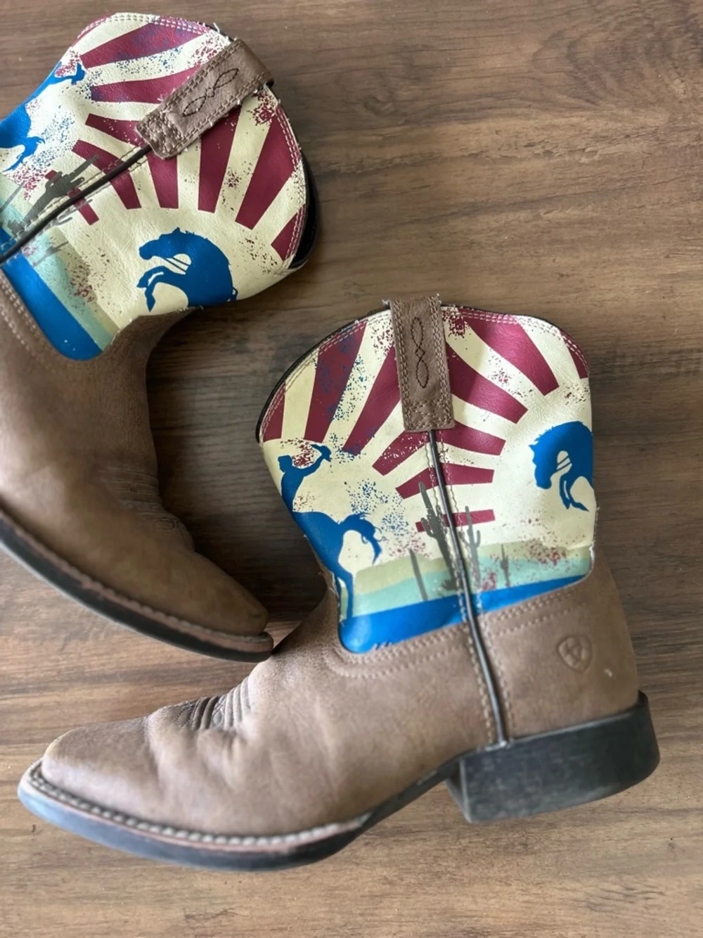 Ariat Brown and Black Leather Work Boot Interior View